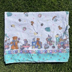 Vintage 90s Riegel Daisy Kingdom McBaby Cotton Receiving Baby Blanket 27x34 GUC